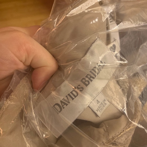 David’s Bridal Lace Champagne Bridesmaid Dress - Picture 5 of 5